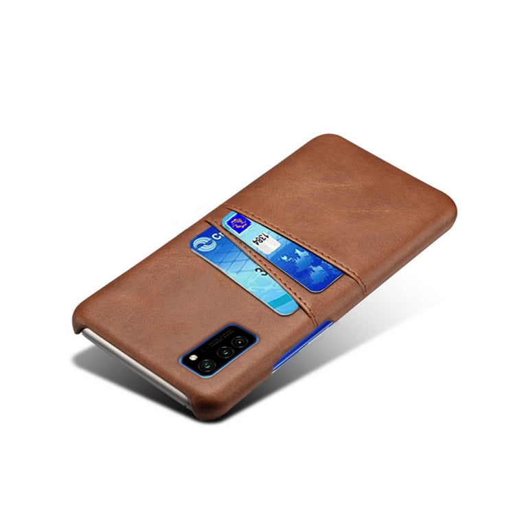 For Honor V30 Pro Calf Texture PC + PU Leather Back Cover Shockproof Case with Dual Card Slots