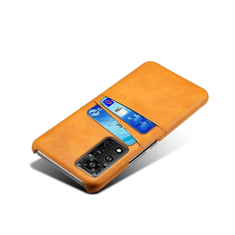 For Honor V40 5G Calf Texture PC + PU Leather Back Cover Shockproof Case with Dual Card Slots