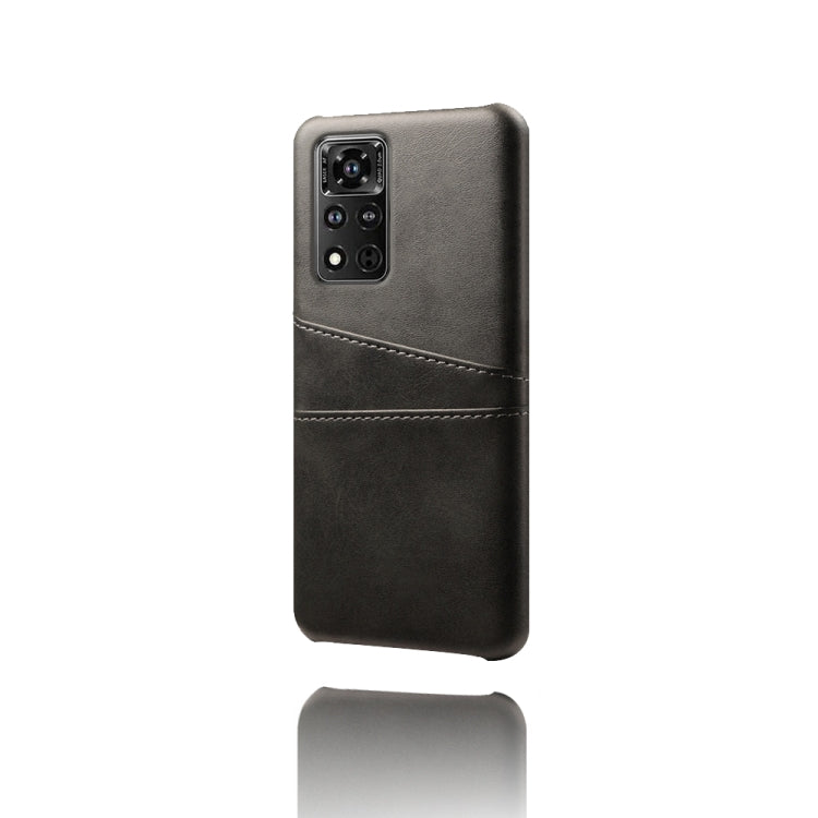 For Honor V40 5G Calf Texture PC + PU Leather Back Cover Shockproof Case with Dual Card Slots