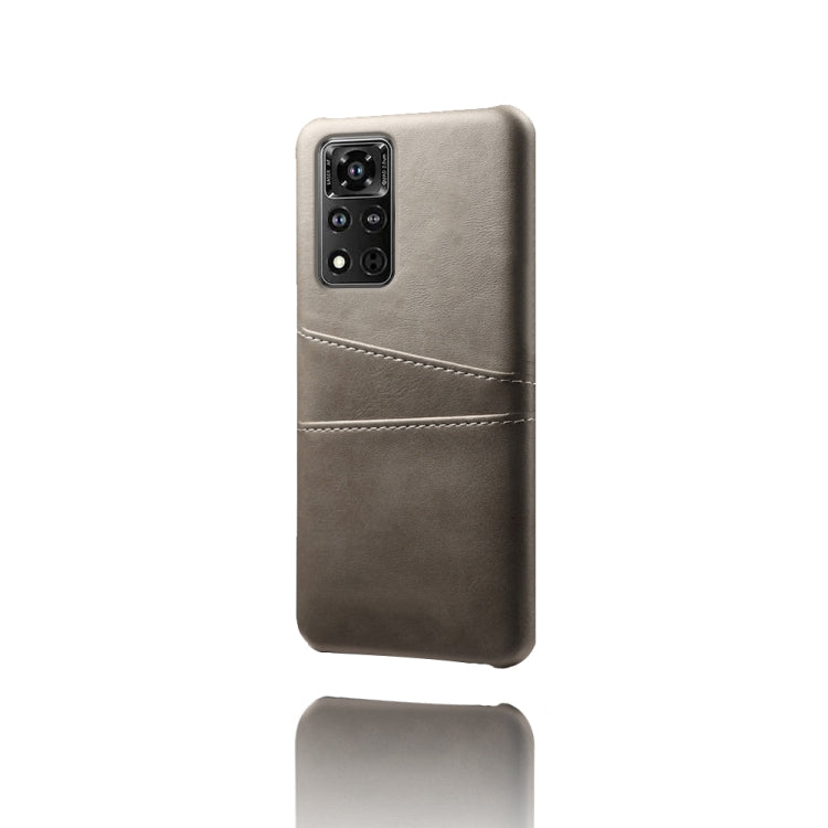 For Honor V40 5G Calf Texture PC + PU Leather Back Cover Shockproof Case with Dual Card Slots