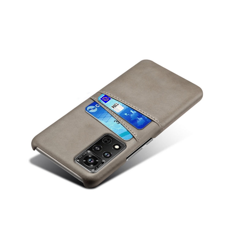 For Honor V40 5G Calf Texture PC + PU Leather Back Cover Shockproof Case with Dual Card Slots