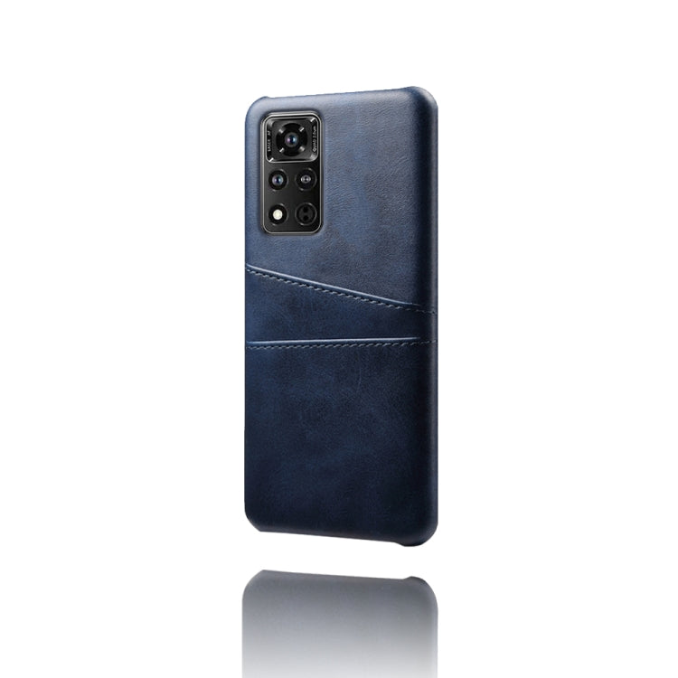 For Honor V40 5G Calf Texture PC + PU Leather Back Cover Shockproof Case with Dual Card Slots