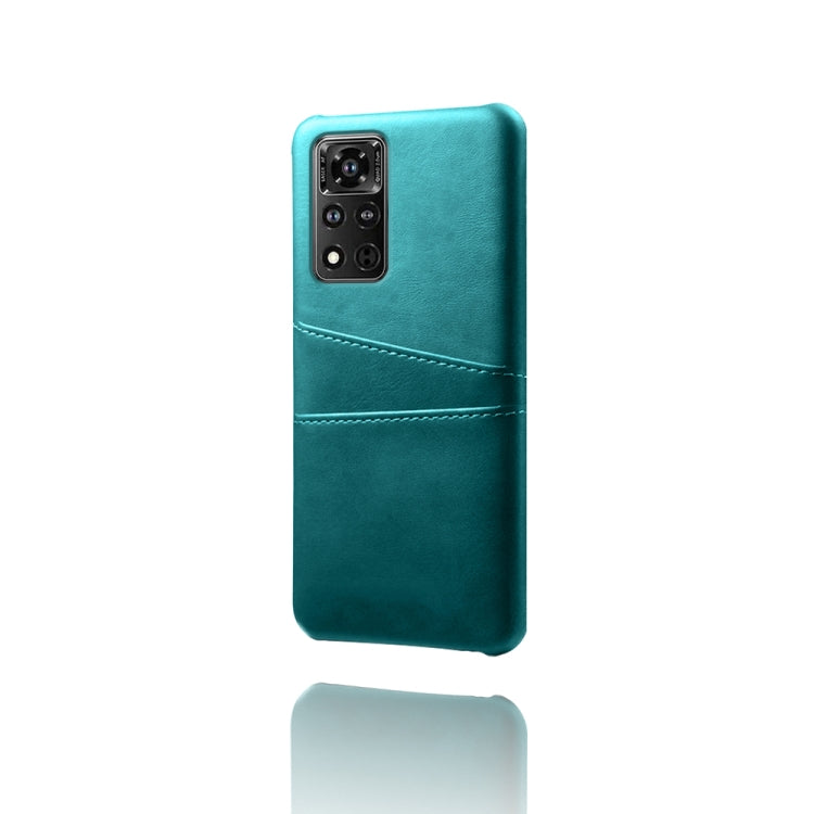 For Honor V40 5G Calf Texture PC + PU Leather Back Cover Shockproof Case with Dual Card Slots