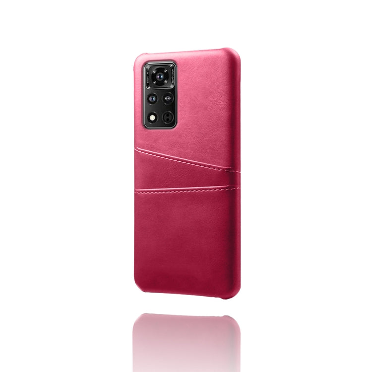 For Honor V40 5G Calf Texture PC + PU Leather Back Cover Shockproof Case with Dual Card Slots
