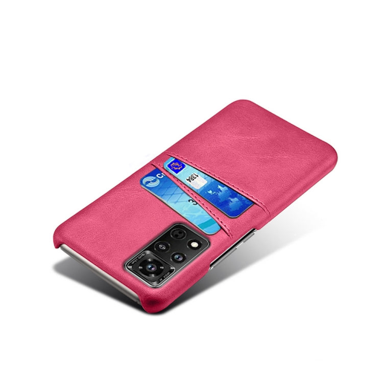 For Honor V40 5G Calf Texture PC + PU Leather Back Cover Shockproof Case with Dual Card Slots