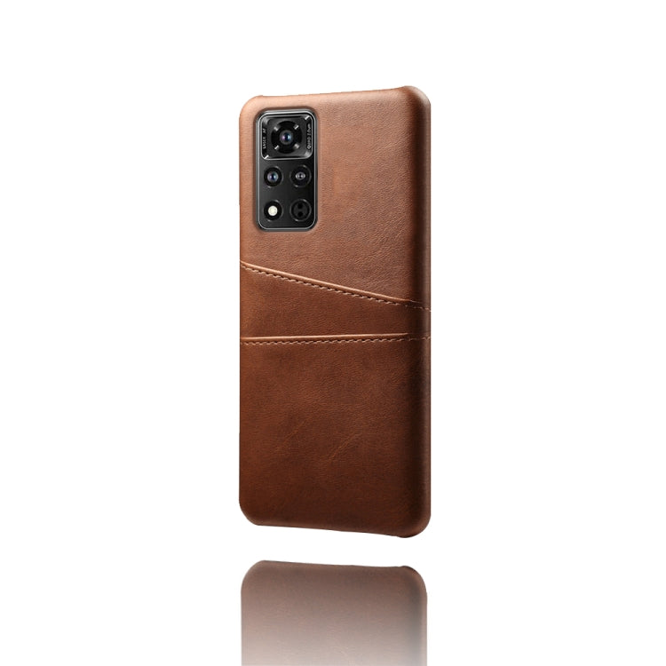 For Honor V40 5G Calf Texture PC + PU Leather Back Cover Shockproof Case with Dual Card Slots
