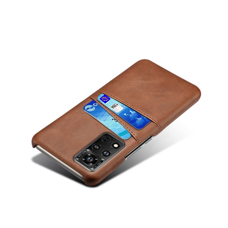 For Honor V40 5G Calf Texture PC + PU Leather Back Cover Shockproof Case with Dual Card Slots