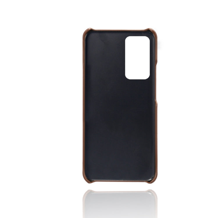 For Honor V40 5G Calf Texture PC + PU Leather Back Cover Shockproof Case with Dual Card Slots