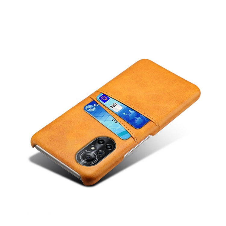 For Honor V40 Lite Calf Texture PC + PU Leather Back Cover Shockproof Case with Dual Card Slots