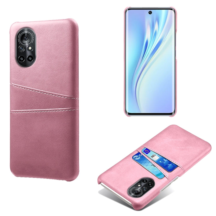 For Honor V40 Lite Calf Texture PC + PU Leather Back Cover Shockproof Case with Dual Card Slots