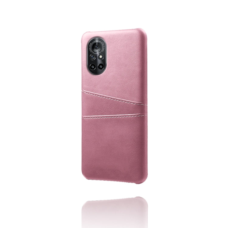 For Honor V40 Lite Calf Texture PC + PU Leather Back Cover Shockproof Case with Dual Card Slots