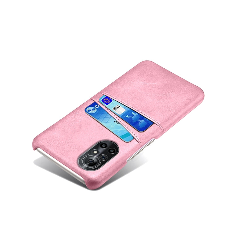 For Honor V40 Lite Calf Texture PC + PU Leather Back Cover Shockproof Case with Dual Card Slots