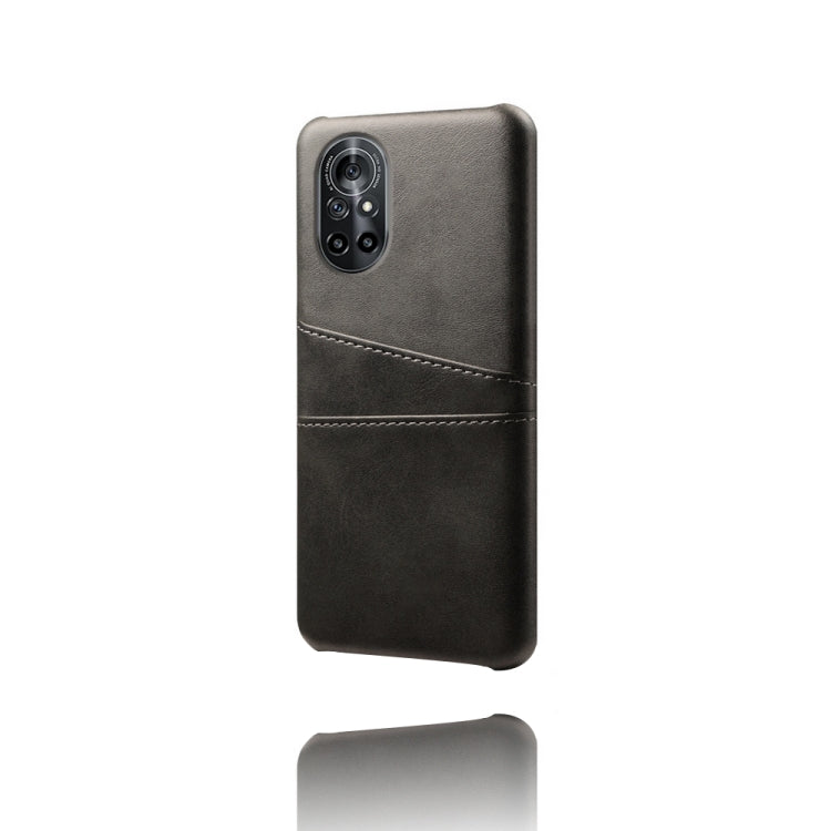 For Honor V40 Lite Calf Texture PC + PU Leather Back Cover Shockproof Case with Dual Card Slots