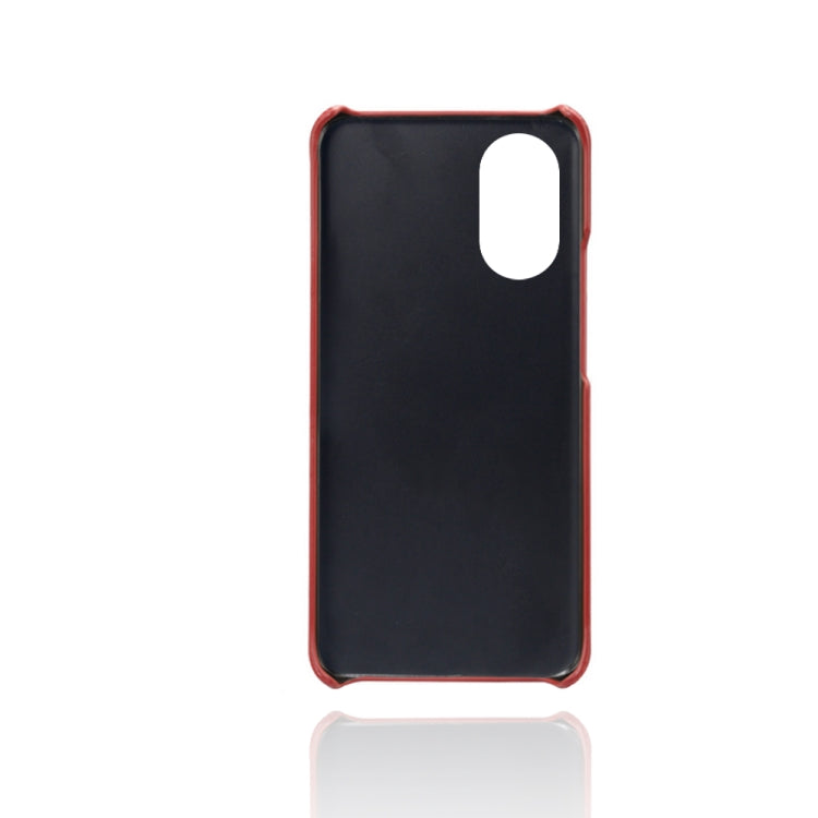 For Honor V40 Lite Calf Texture PC + PU Leather Back Cover Shockproof Case with Dual Card Slots