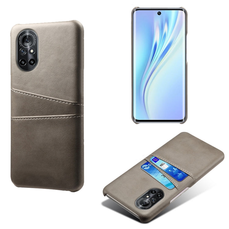 For Honor V40 Lite Calf Texture PC + PU Leather Back Cover Shockproof Case with Dual Card Slots