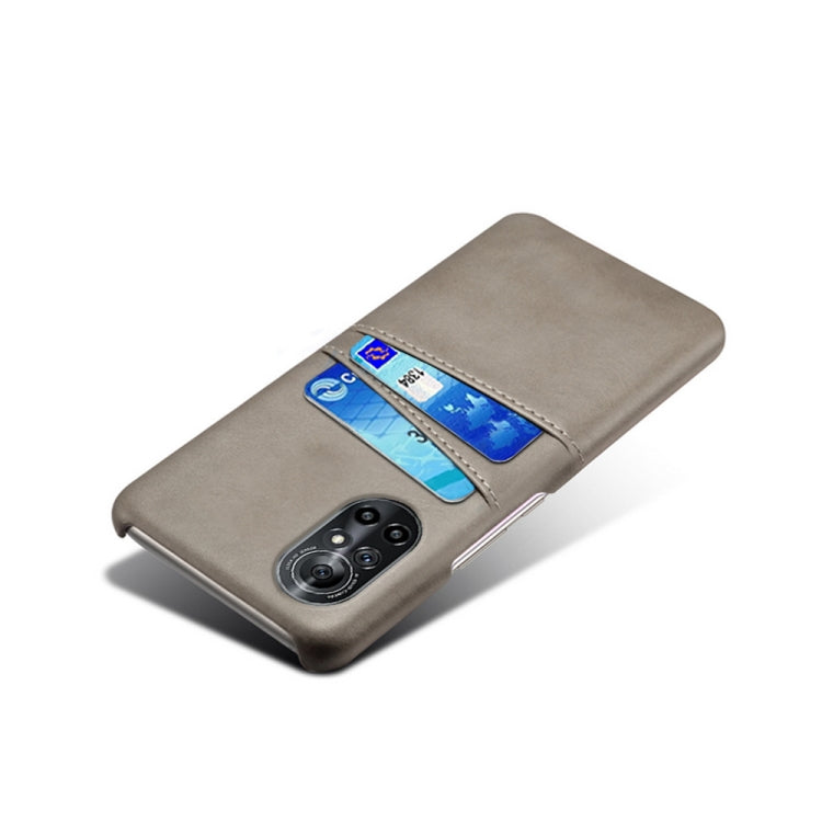 For Honor V40 Lite Calf Texture PC + PU Leather Back Cover Shockproof Case with Dual Card Slots