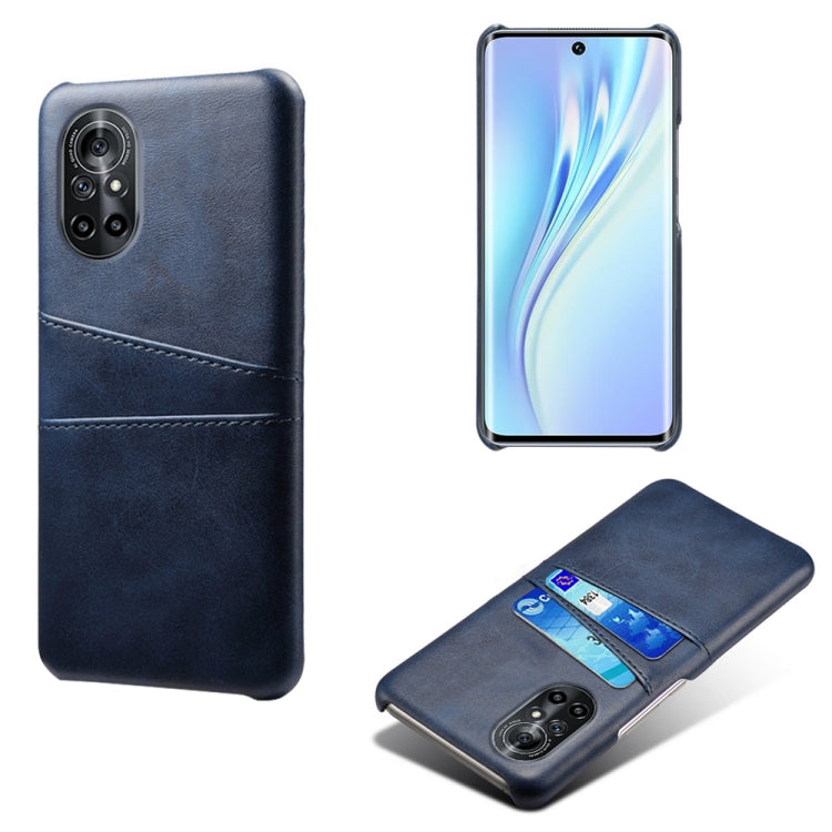 For Honor V40 Lite Calf Texture PC + PU Leather Back Cover Shockproof Case with Dual Card Slots