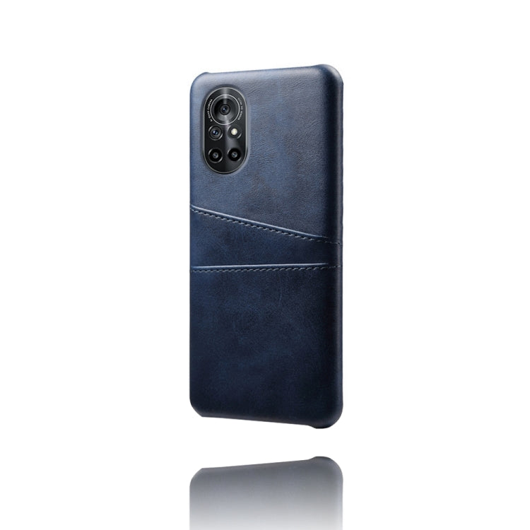 For Honor V40 Lite Calf Texture PC + PU Leather Back Cover Shockproof Case with Dual Card Slots