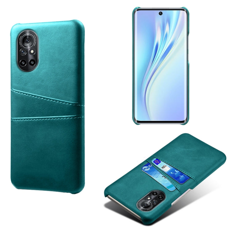 For Honor V40 Lite Calf Texture PC + PU Leather Back Cover Shockproof Case with Dual Card Slots