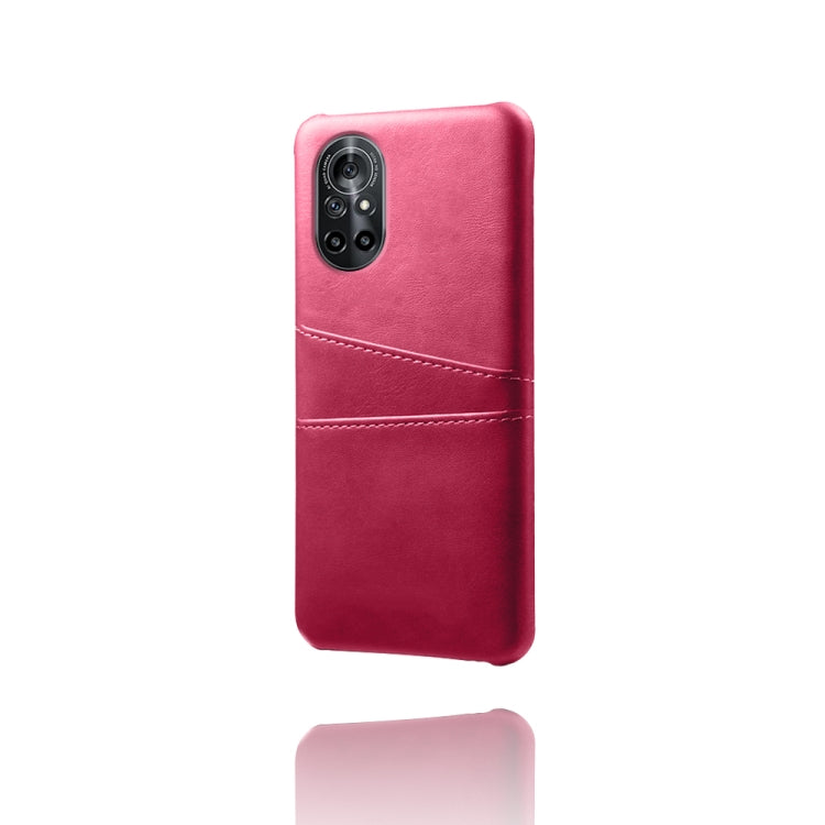 For Honor V40 Lite Calf Texture PC + PU Leather Back Cover Shockproof Case with Dual Card Slots