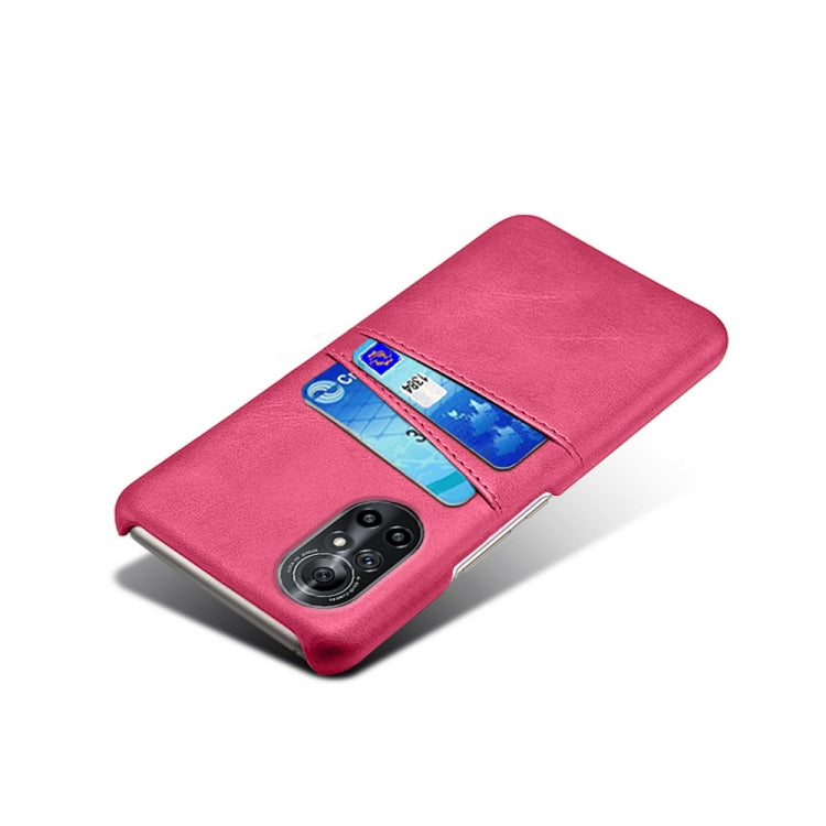 For Honor V40 Lite Calf Texture PC + PU Leather Back Cover Shockproof Case with Dual Card Slots