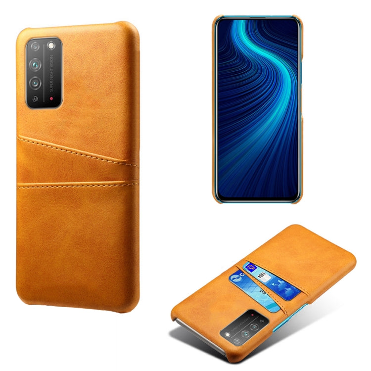 For Honor X10 5G Calf Texture PC + PU Leather Back Cover Shockproof Case with Dual Card Slots