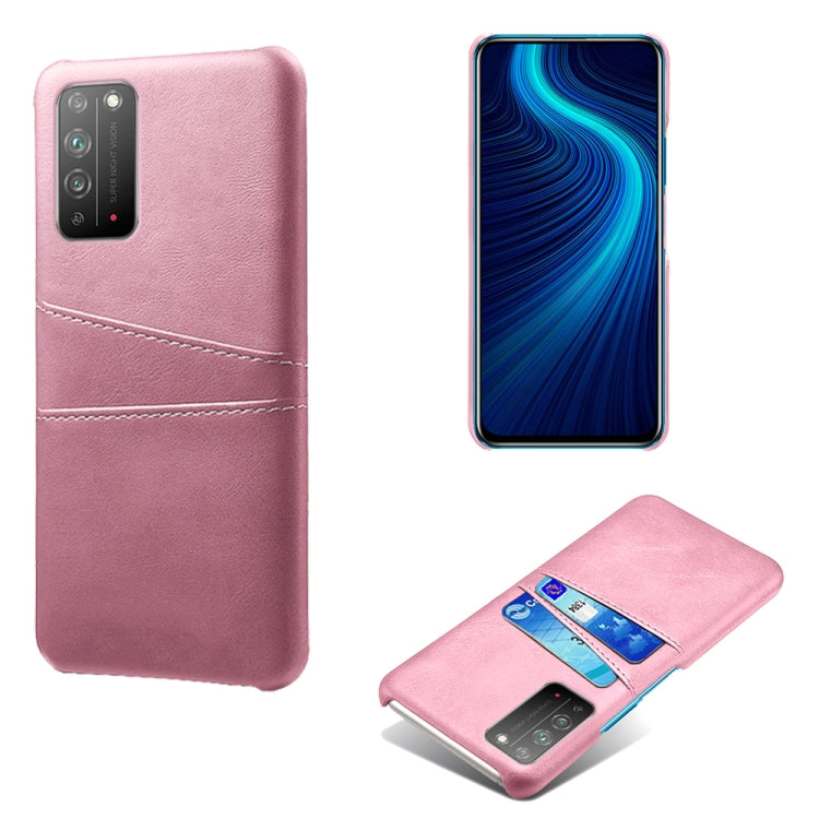 For Honor X10 5G Calf Texture PC + PU Leather Back Cover Shockproof Case with Dual Card Slots