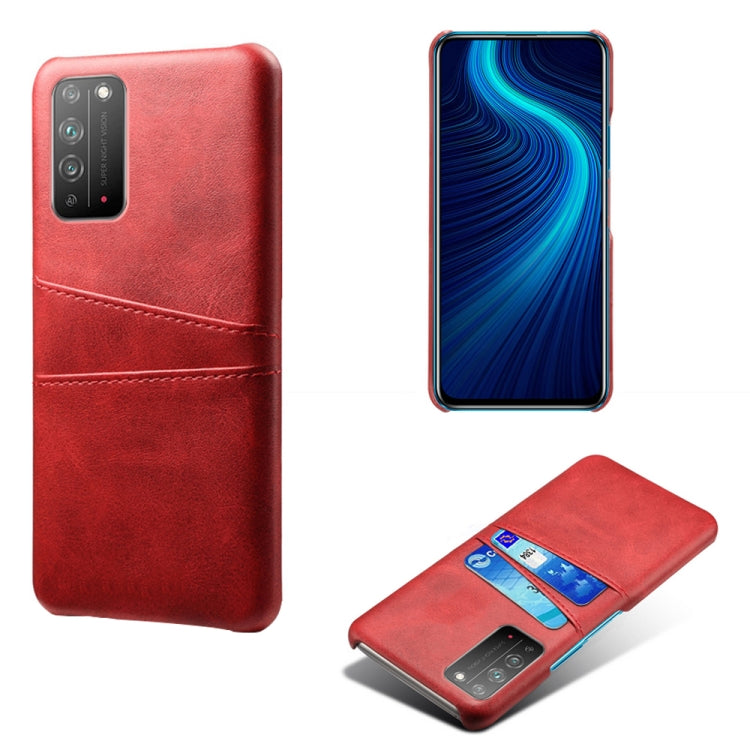 For Honor X10 5G Calf Texture PC + PU Leather Back Cover Shockproof Case with Dual Card Slots