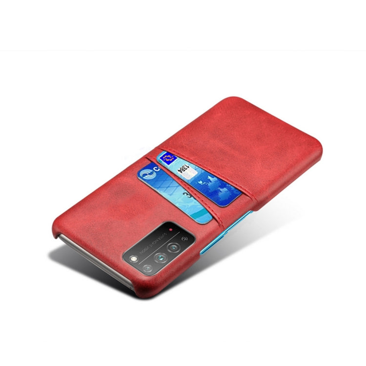 For Honor X10 5G Calf Texture PC + PU Leather Back Cover Shockproof Case with Dual Card Slots