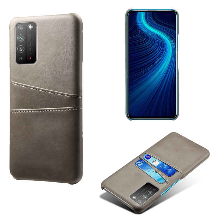 For Honor X10 5G Calf Texture PC + PU Leather Back Cover Shockproof Case with Dual Card Slots