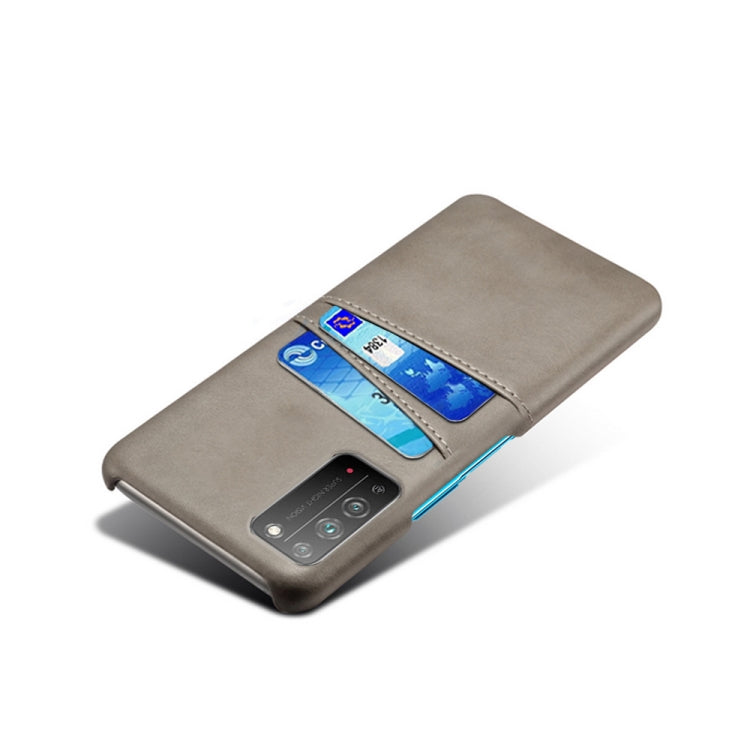 For Honor X10 5G Calf Texture PC + PU Leather Back Cover Shockproof Case with Dual Card Slots