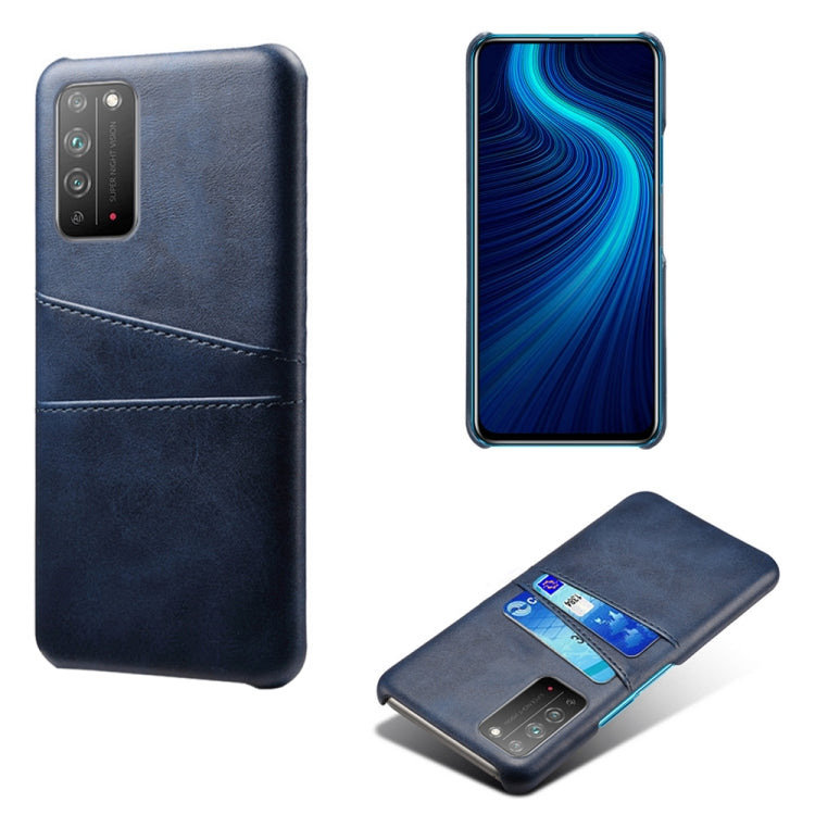 For Honor X10 5G Calf Texture PC + PU Leather Back Cover Shockproof Case with Dual Card Slots