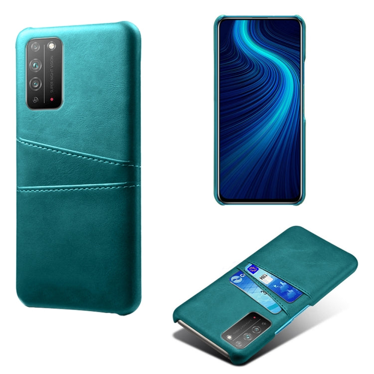 For Honor X10 5G Calf Texture PC + PU Leather Back Cover Shockproof Case with Dual Card Slots