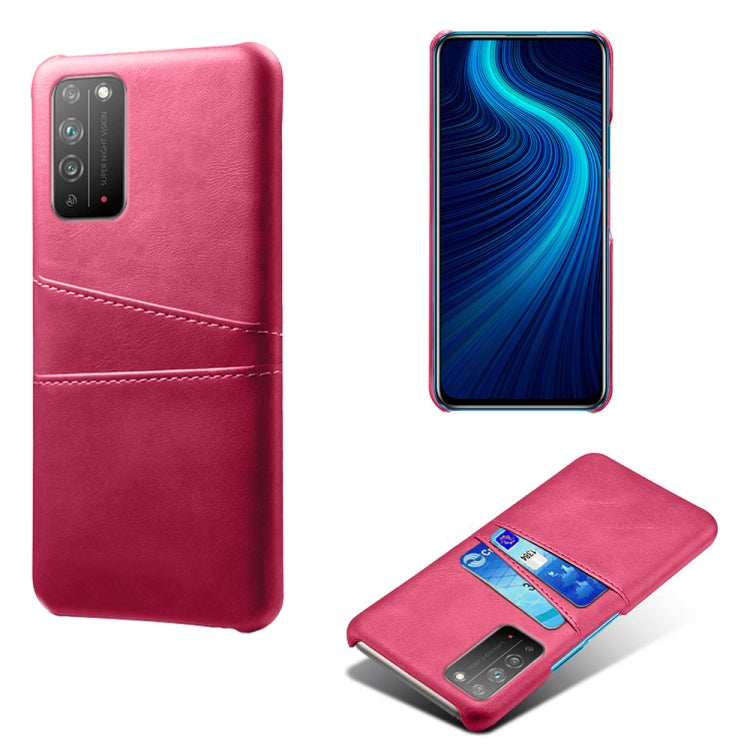 For Honor X10 5G Calf Texture PC + PU Leather Back Cover Shockproof Case with Dual Card Slots