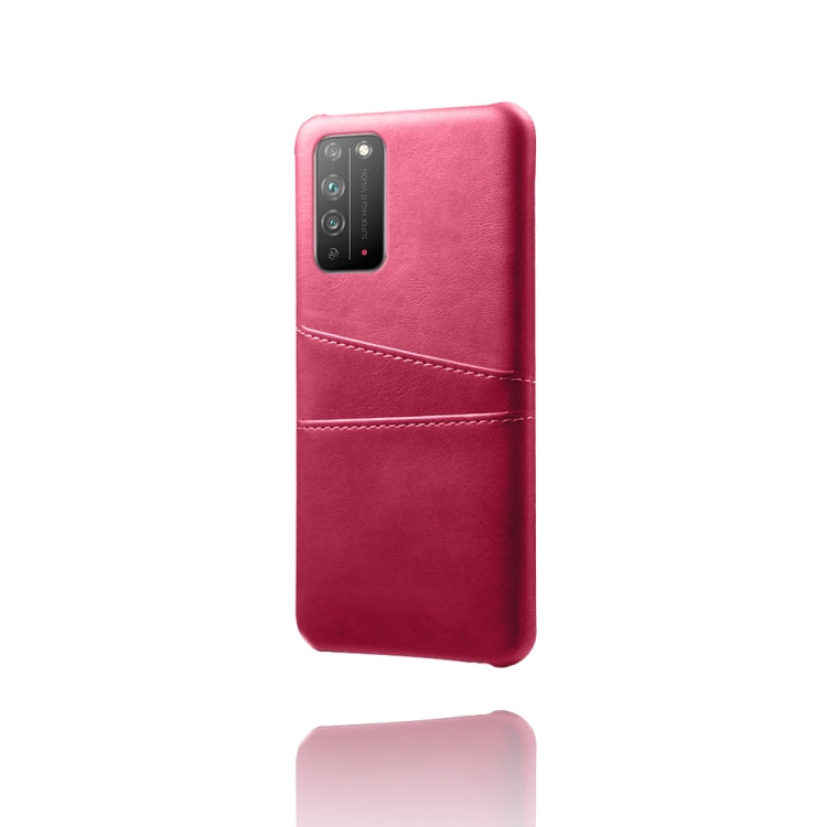 For Honor X10 5G Calf Texture PC + PU Leather Back Cover Shockproof Case with Dual Card Slots