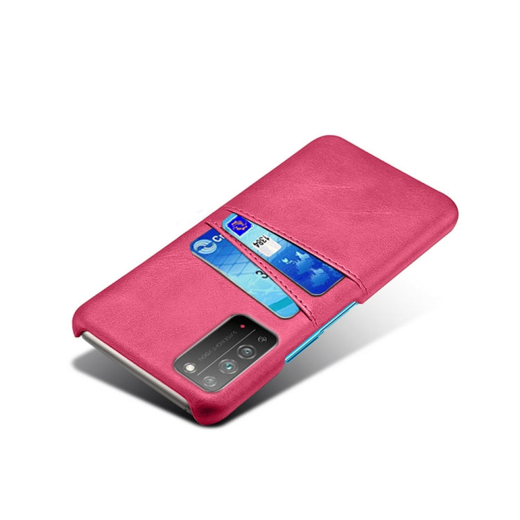 For Honor X10 5G Calf Texture PC + PU Leather Back Cover Shockproof Case with Dual Card Slots
