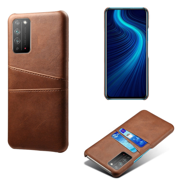 For Honor X10 5G Calf Texture PC + PU Leather Back Cover Shockproof Case with Dual Card Slots