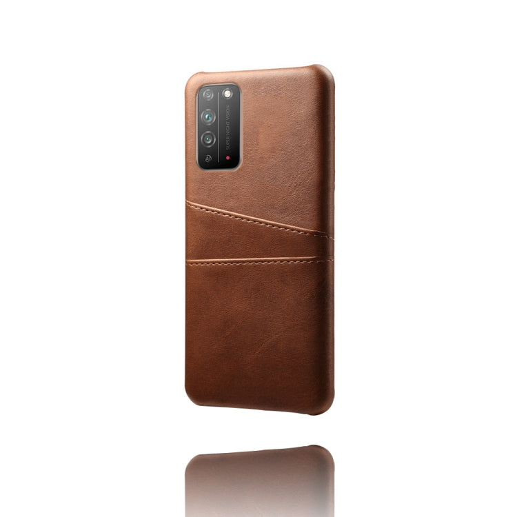 For Honor X10 5G Calf Texture PC + PU Leather Back Cover Shockproof Case with Dual Card Slots