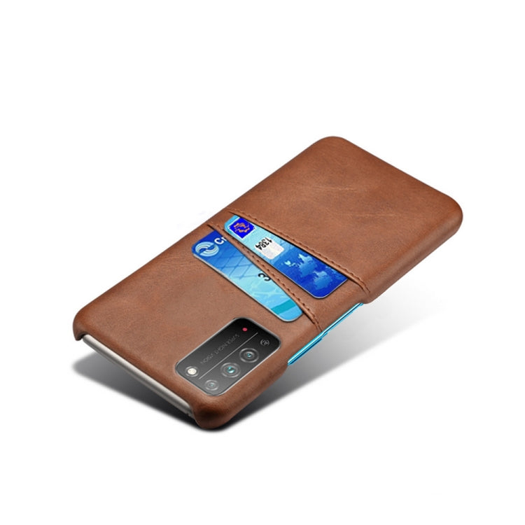 For Honor X10 5G Calf Texture PC + PU Leather Back Cover Shockproof Case with Dual Card Slots