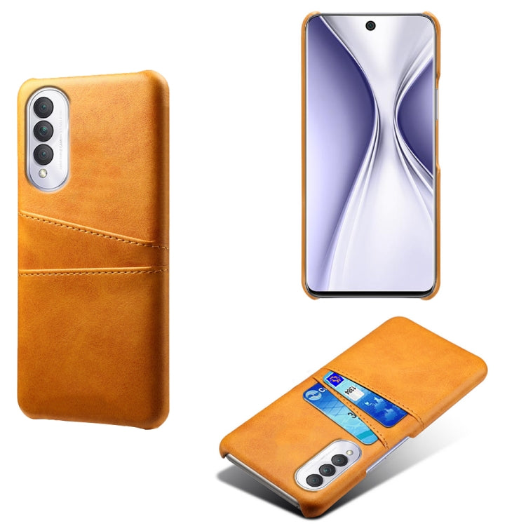 For Honor X20 SE Calf Texture PC + PU Leather Back Cover Shockproof Case with Dual Card Slots