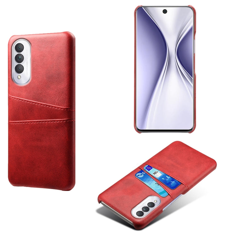 For Honor X20 SE Calf Texture PC + PU Leather Back Cover Shockproof Case with Dual Card Slots