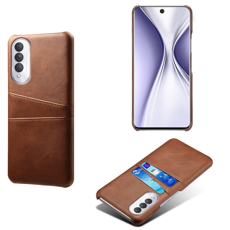 For Honor X20 SE Calf Texture PC + PU Leather Back Cover Shockproof Case with Dual Card Slots