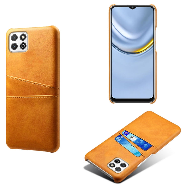 For Honor Play 20 Calf Texture PC + PU Leather Back Cover Shockproof Case with Dual Card Slots