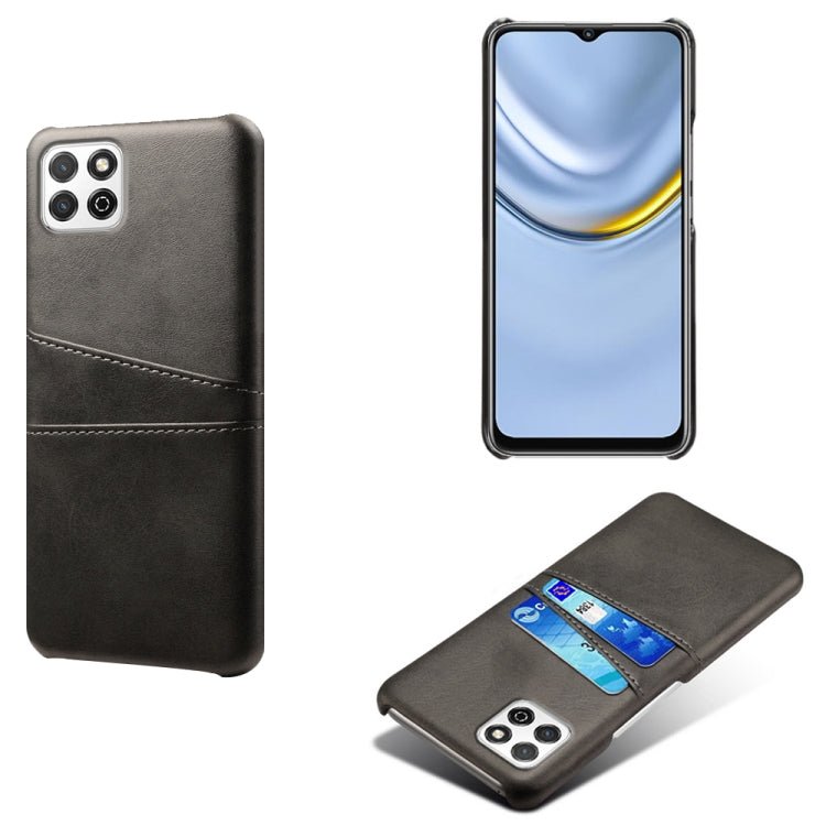 For Honor Play 20 Calf Texture PC + PU Leather Back Cover Shockproof Case with Dual Card Slots