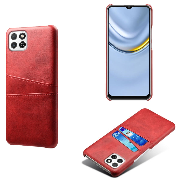 For Honor Play 20 Calf Texture PC + PU Leather Back Cover Shockproof Case with Dual Card Slots