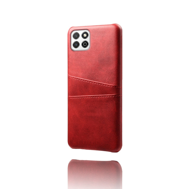 For Honor Play 20 Calf Texture PC + PU Leather Back Cover Shockproof Case with Dual Card Slots