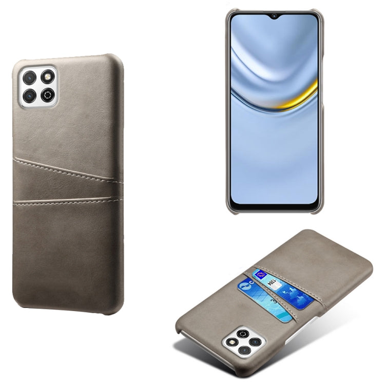 For Honor Play 20 Calf Texture PC + PU Leather Back Cover Shockproof Case with Dual Card Slots