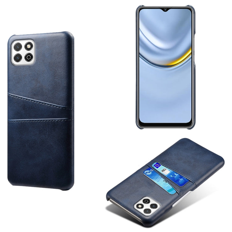 For Honor Play 20 Calf Texture PC + PU Leather Back Cover Shockproof Case with Dual Card Slots