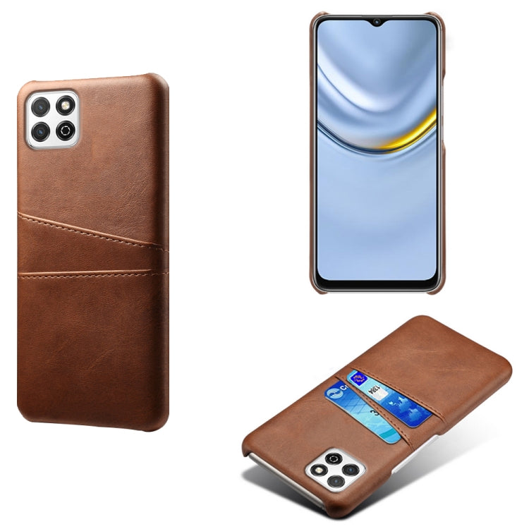 For Honor Play 20 Calf Texture PC + PU Leather Back Cover Shockproof Case with Dual Card Slots