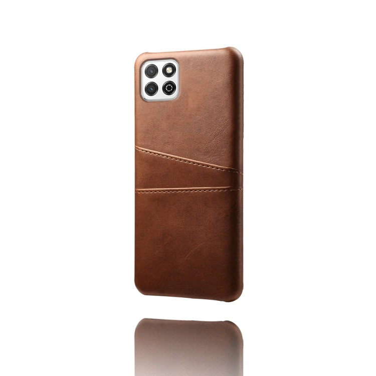 For Honor Play 20 Calf Texture PC + PU Leather Back Cover Shockproof Case with Dual Card Slots